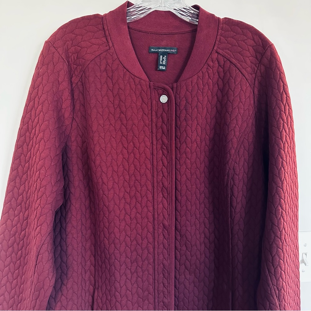 Isaac Mizrahi Live Knit Jacket Stunner w/ Snaps, Size 1X - Picture 3 of 14
